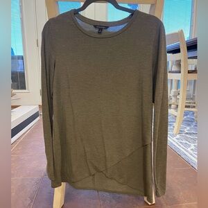 Banana Republic Olive Long Sleeve Cross Tee